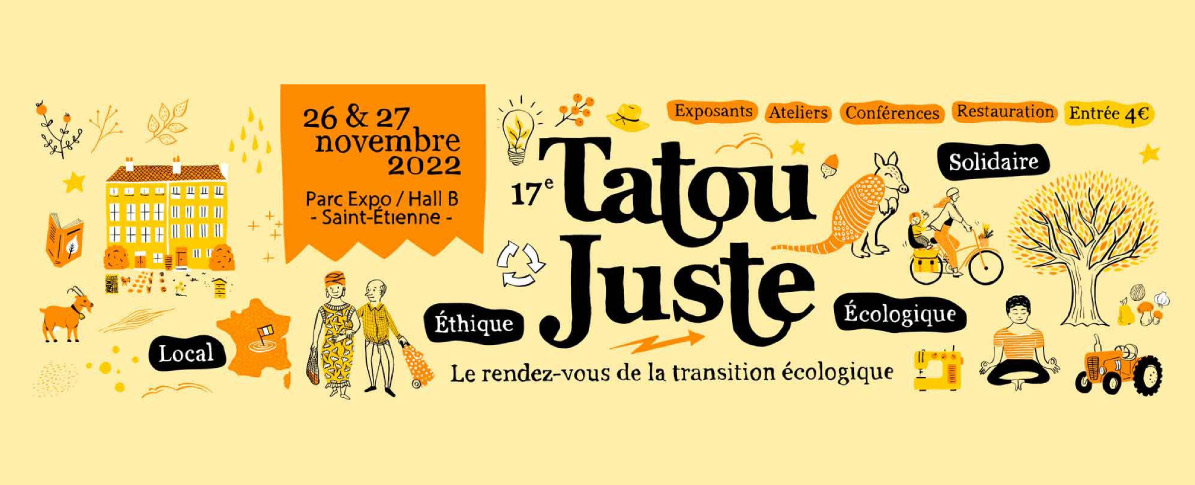 Terre de Pépites sera présente à la 17e édition du salon Tatou Juste au Parc Expo de Saint-Etienne le 26 et 27 Novembre 2022