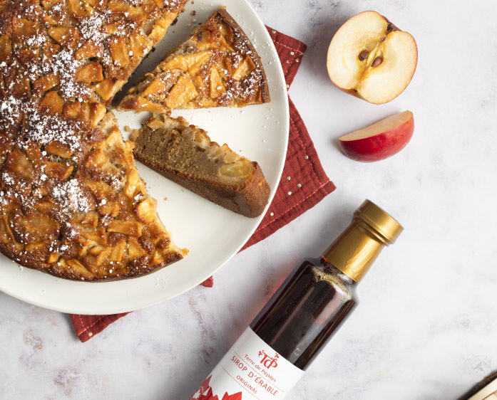 recette gateau au sirop derable et aux pommes pour le dessert