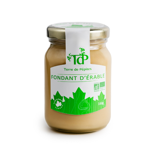 fondant-derable-bio-pepites-sucre-origine-naturelle-vegetal-non-raffine Fondant d'érable bio, beurre d'érable du Quebec