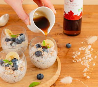 pudding-de-chia-sirop-derable-au-muesli-francais-carre Recette de chia sirop d'érable au muesli français