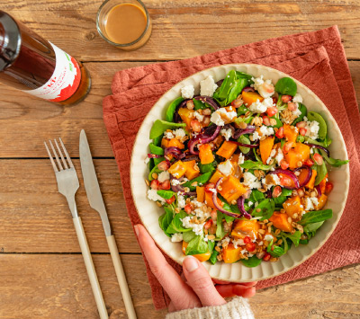 Salade de courge hivernale et sa vinaigrette au sirop d’érable